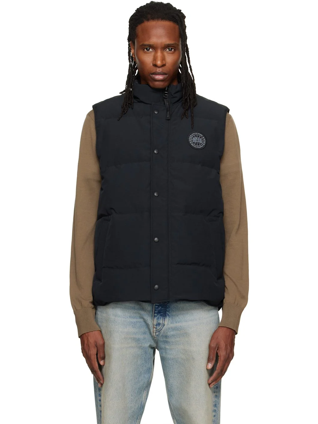 Black Garson Down Vest - 1