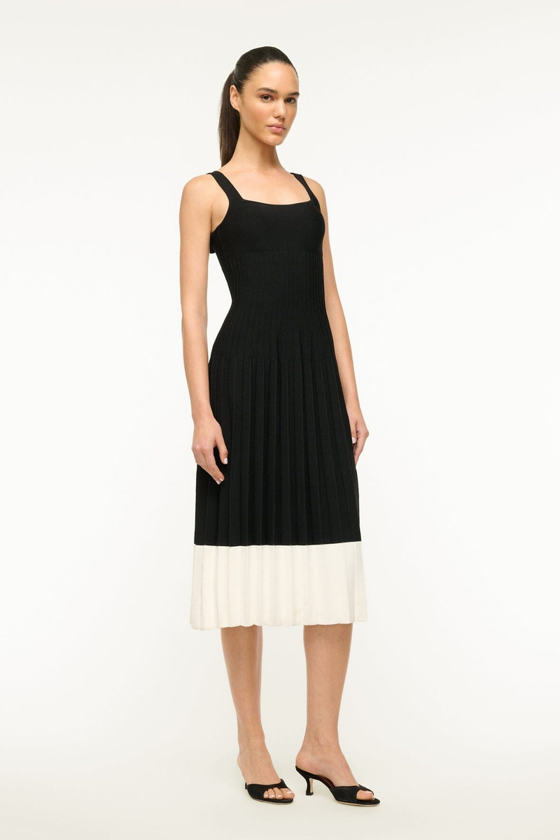 STAUD ELLISON DRESS BLACK IVORY 3