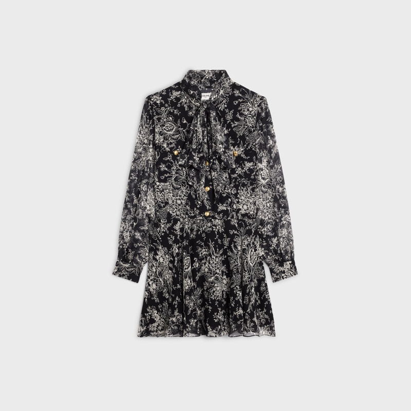 lavallière mini dress in silk georgette 1