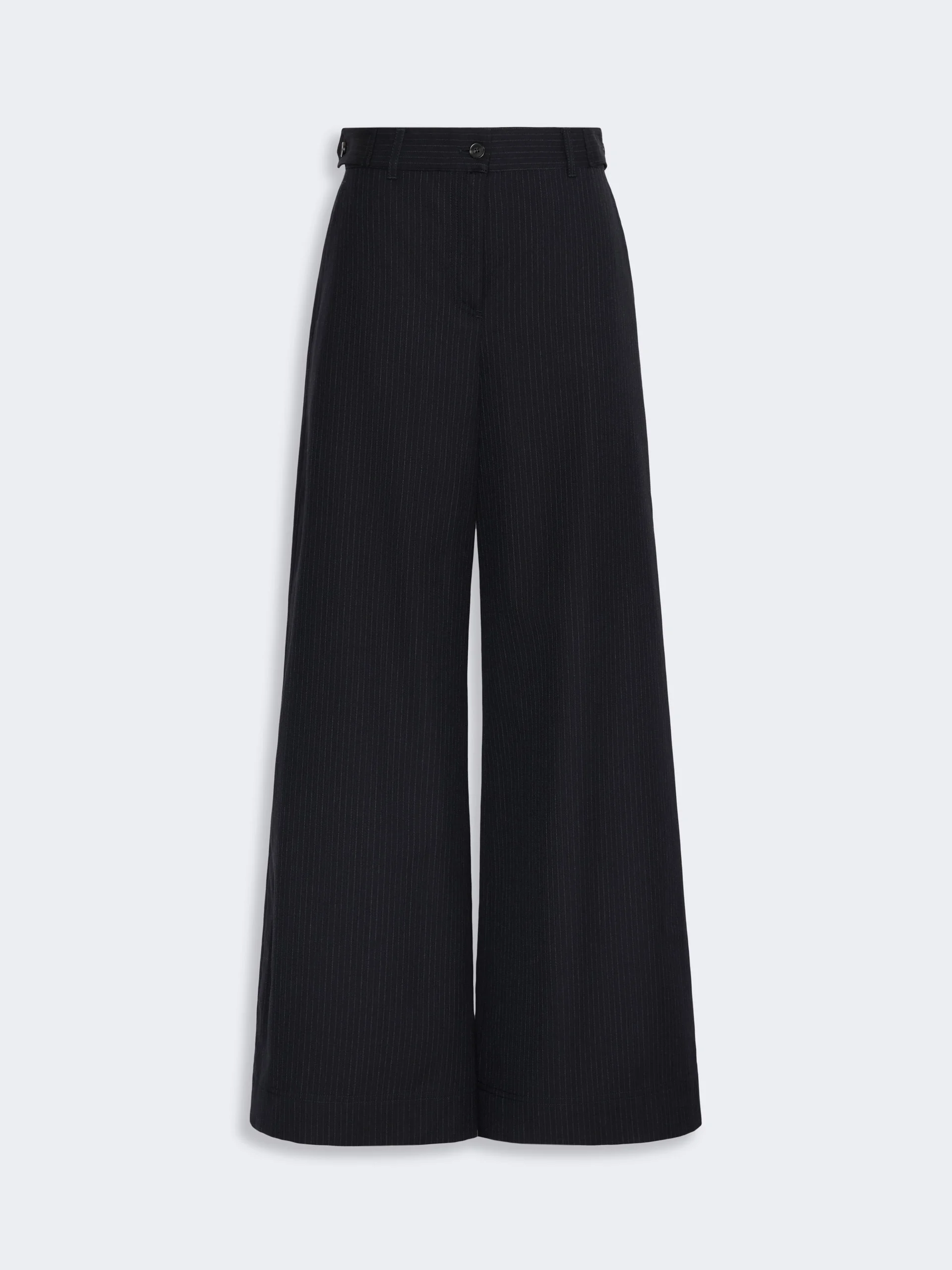 BRAVO Wool and cotton gabardine trousers - NAVY - 1