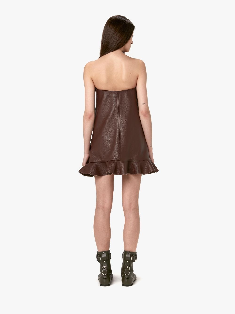 PADLOCK STRAP RUFFLED BUSTIER DRESS - 3