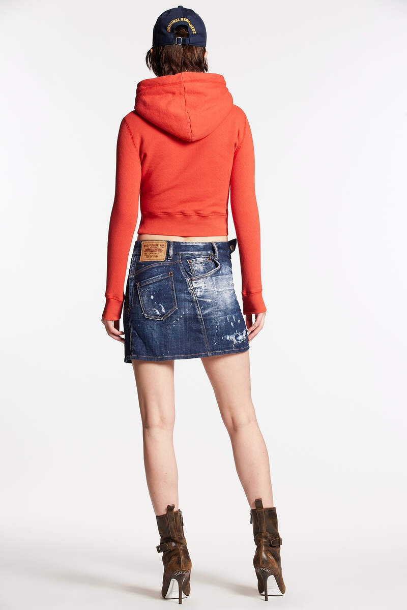 DSQUARED2 DARK RIPPED WASH SIDE OPEN MINI SKIRT outlook