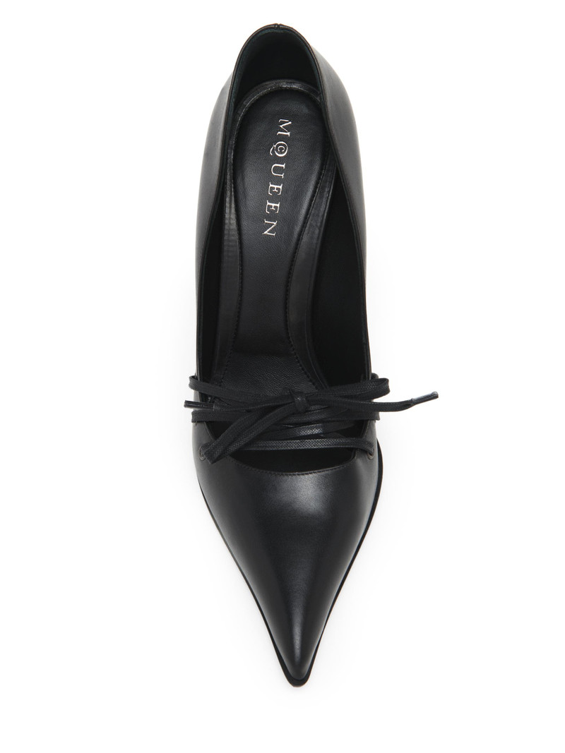 Women's Corset 100MM Leather Pumps - Black 5