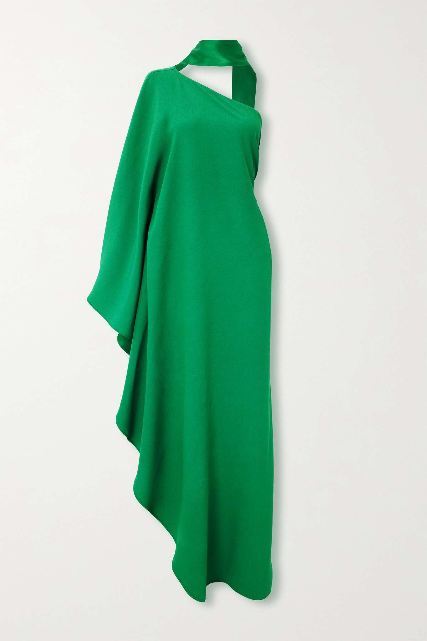 Bolkan scarf-detailed one-shoulder ruffled crepe gown - 1