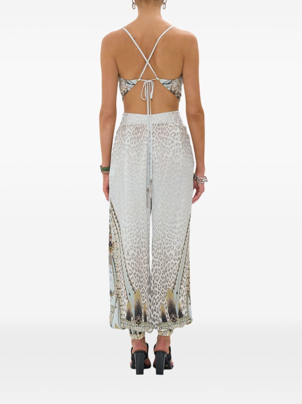 asymmetrical belted trousers - 3