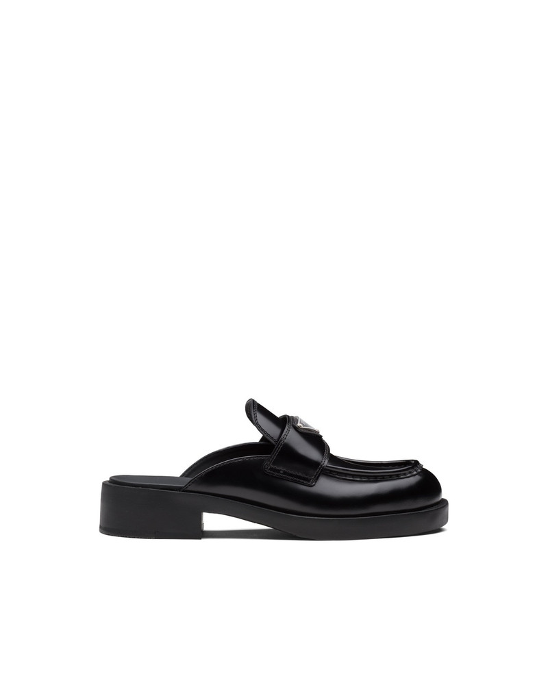Brushed leather mules - 1