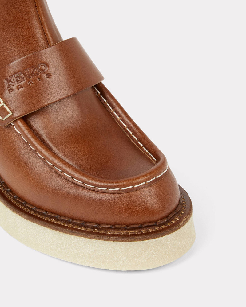 Vegetable-tanned leather KENZOYAMA heeled Chelsea boots 4