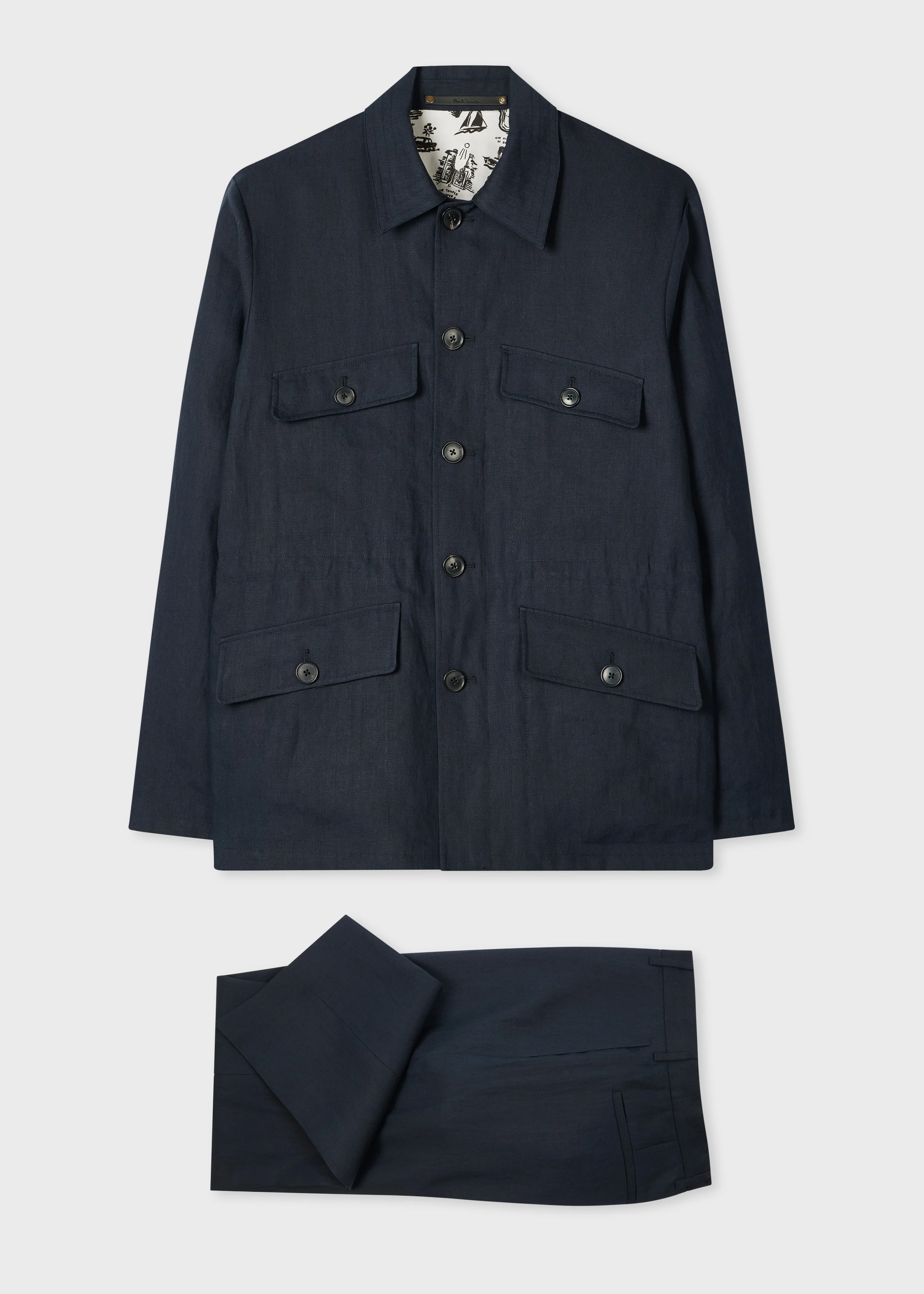 Navy Linen Field Co-ord - 1