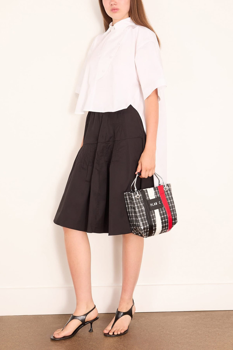 Plan C Poplin Cotton Skirt in Black outlook
