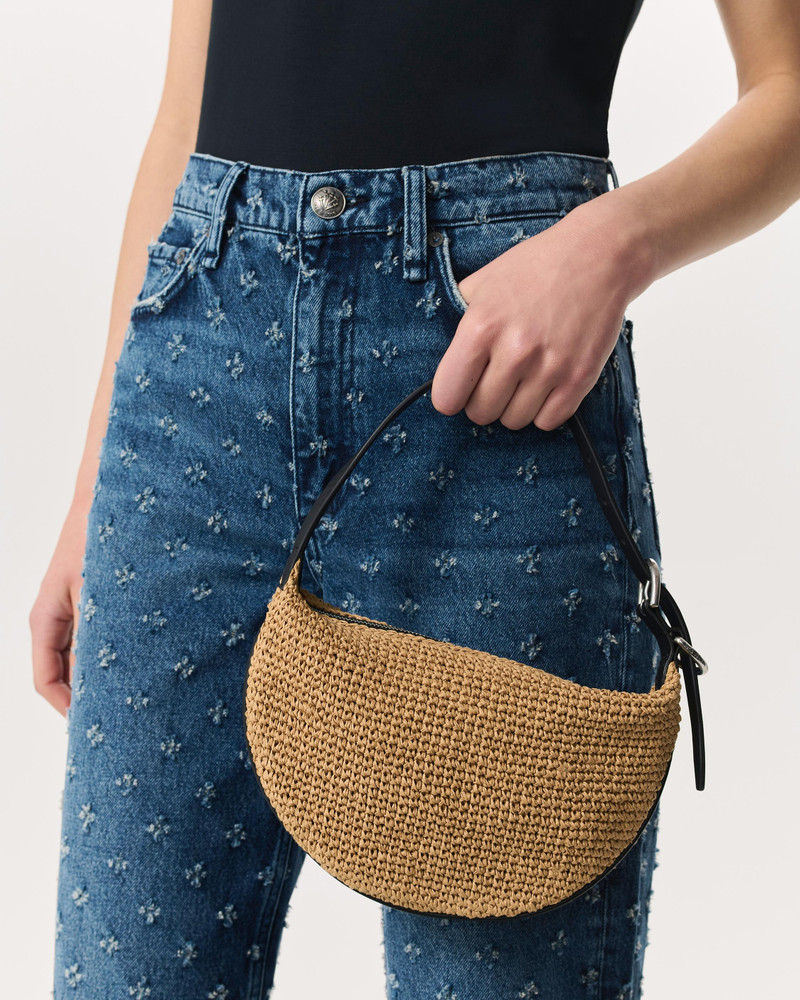 rag & bone Mercer Small Straw Hobo Bag outlook