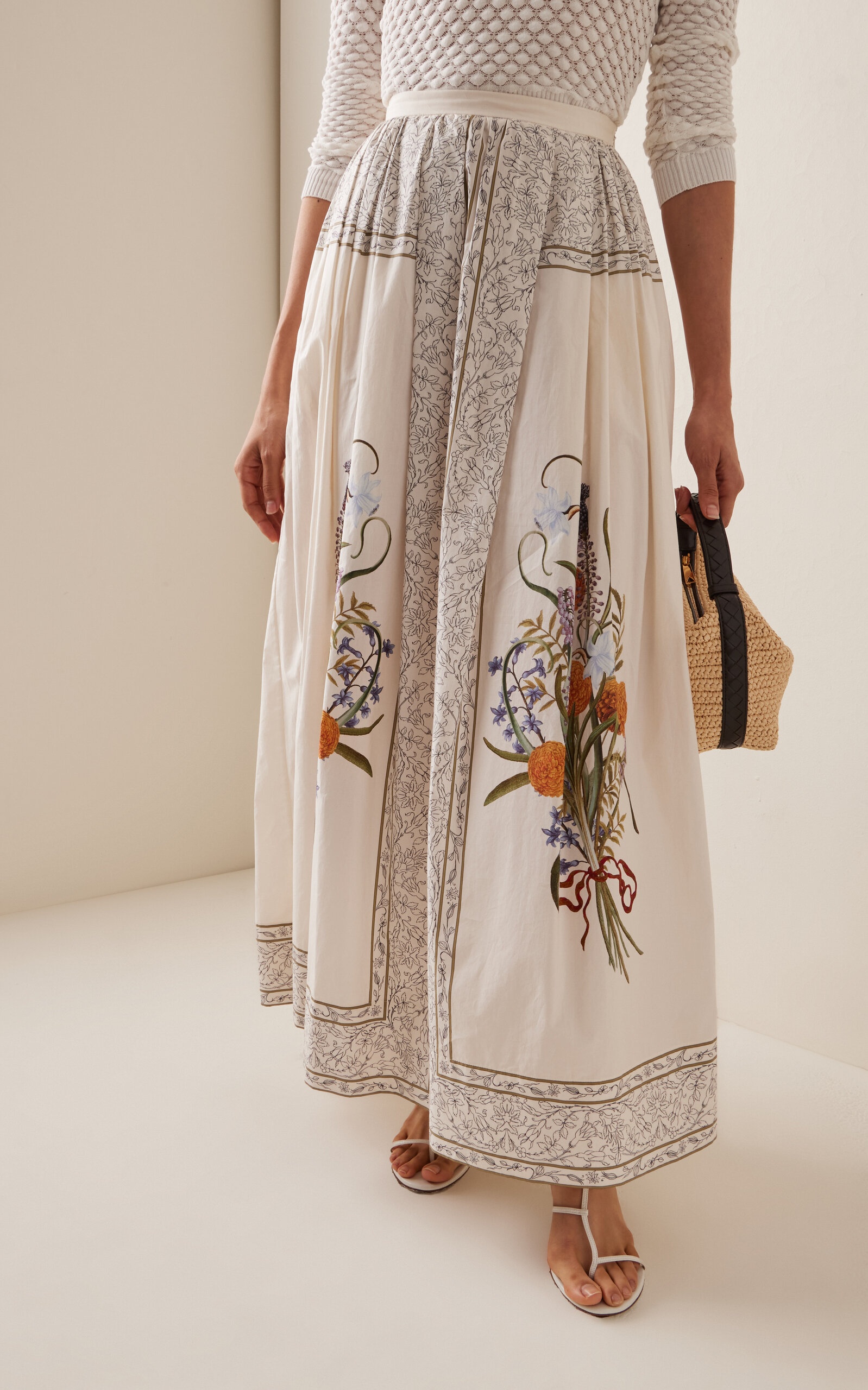 Floral Cotton Maxi Skirt multi - 3