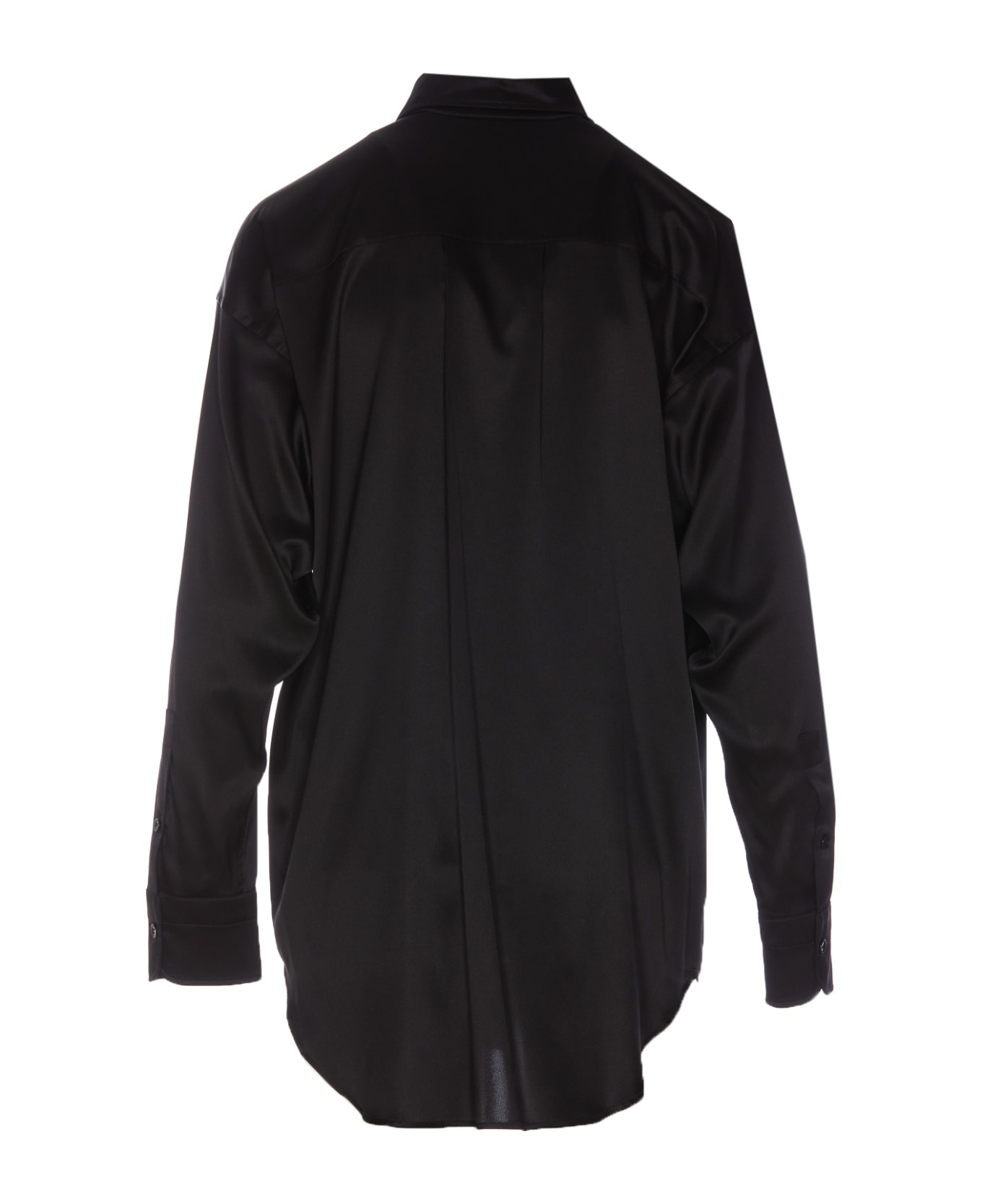 Stretch Silk Satin Relaxed Fit Shirt - 2