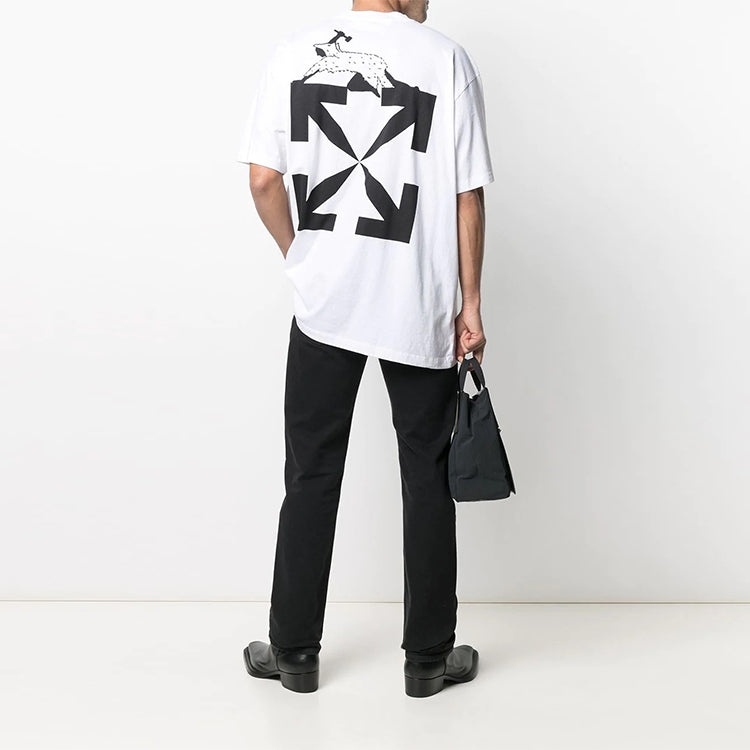 Off-White SS21 Mona Lisa Rubber Strap Printing Pullover Short Sleeve White OMAA038R21JER0110110 - 3