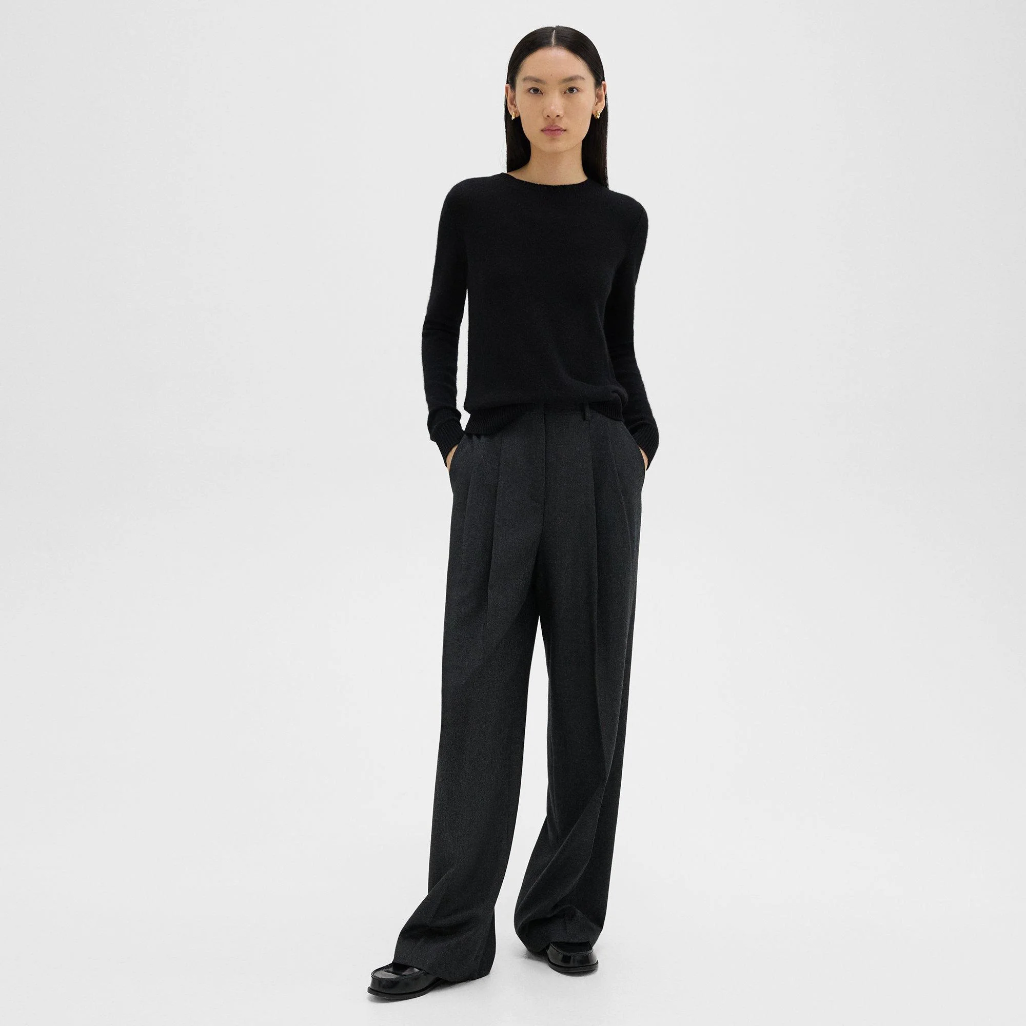 Double Pleat Pant, 29’’ in Sleek Flannel - 1