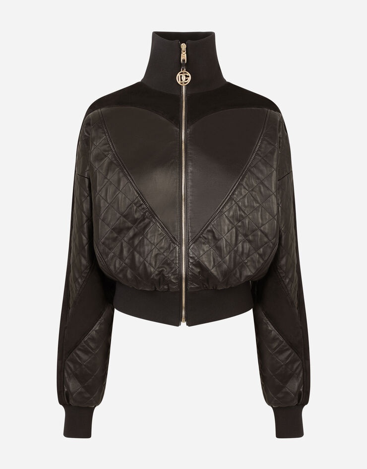 Quilted leather and suede jacket - 1