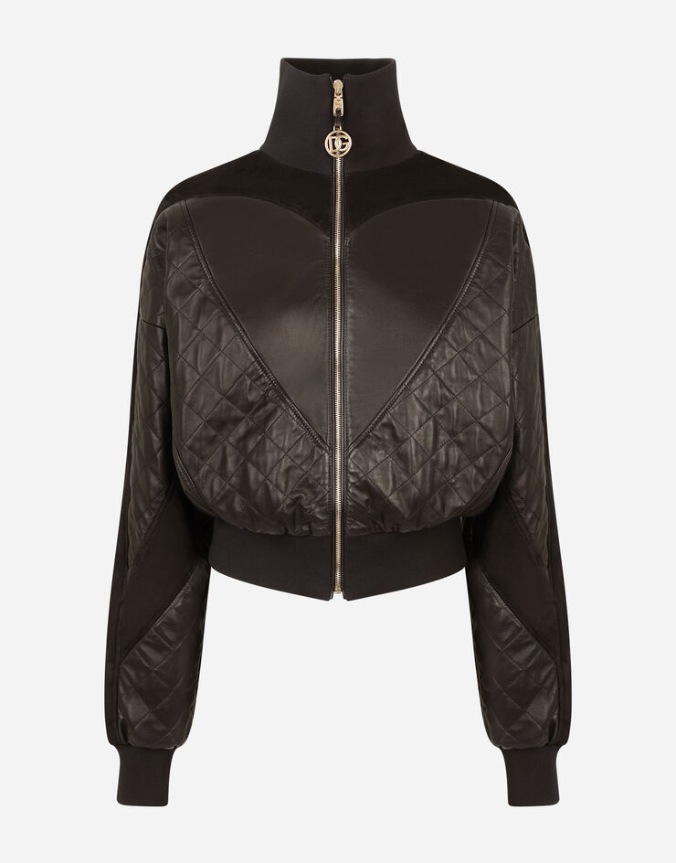 Quilted leather and suede jacket - 3