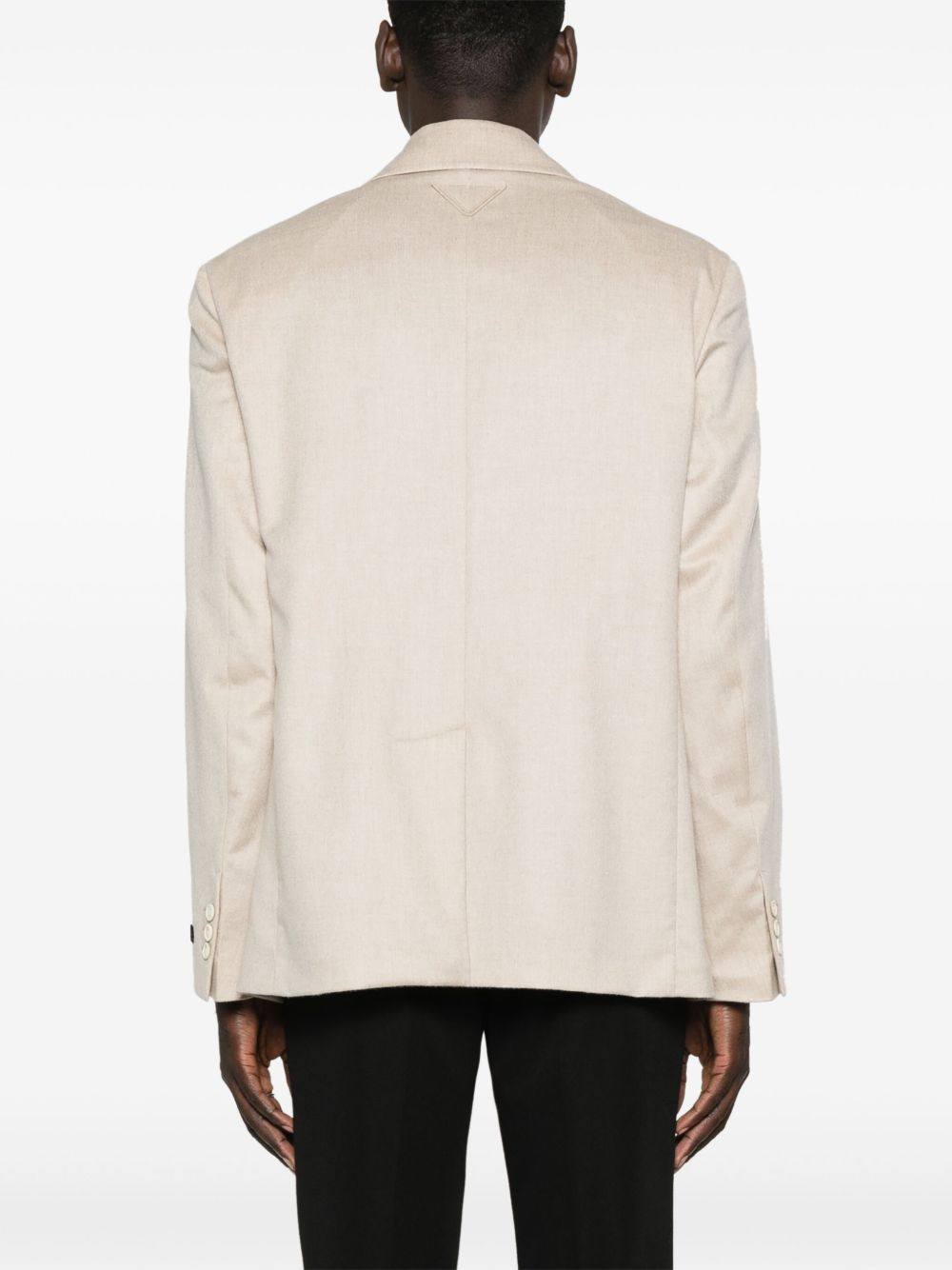 triangle-logo cashmere blazer - 4