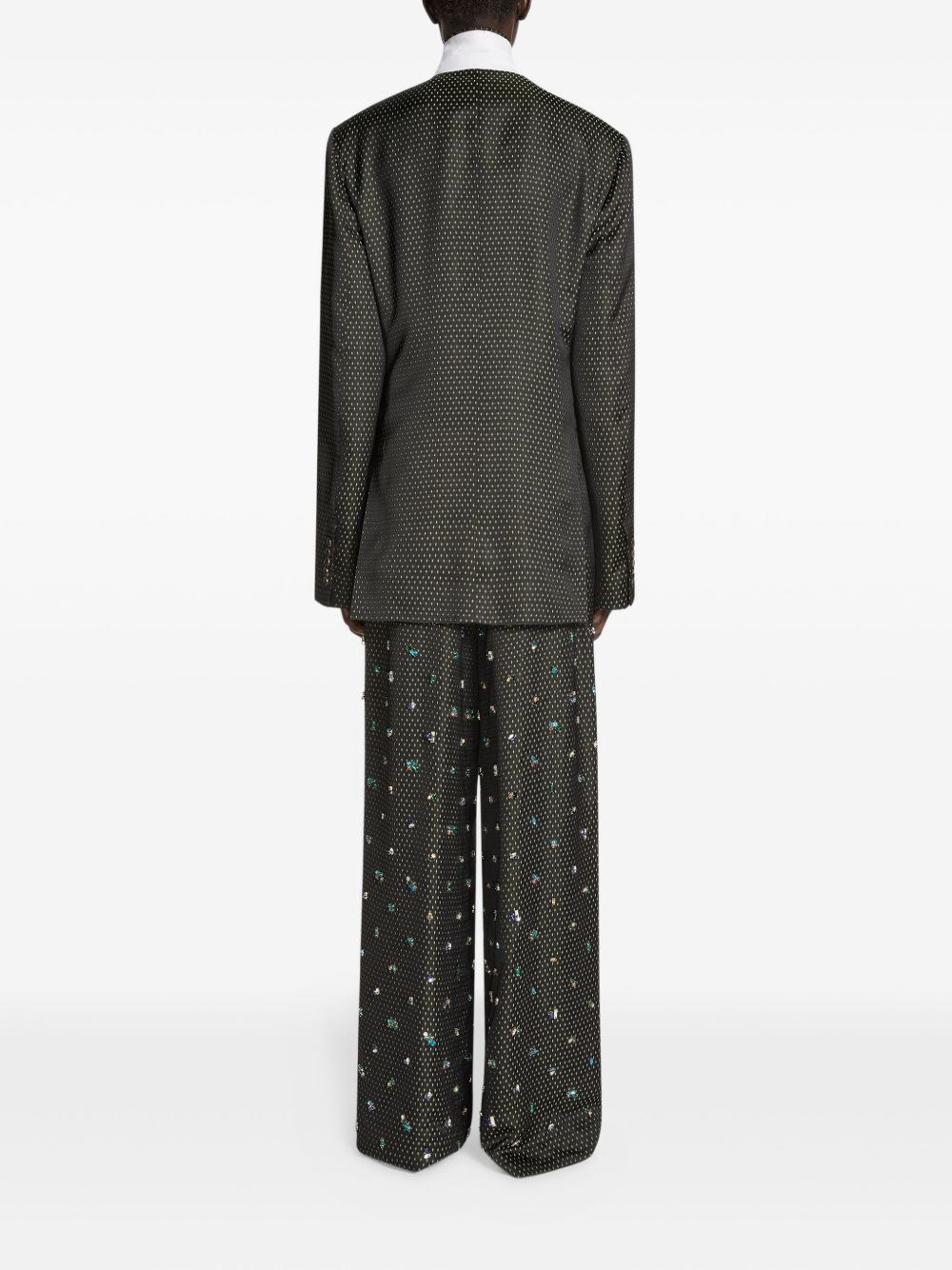 double-breasted jacquard blazer - 4