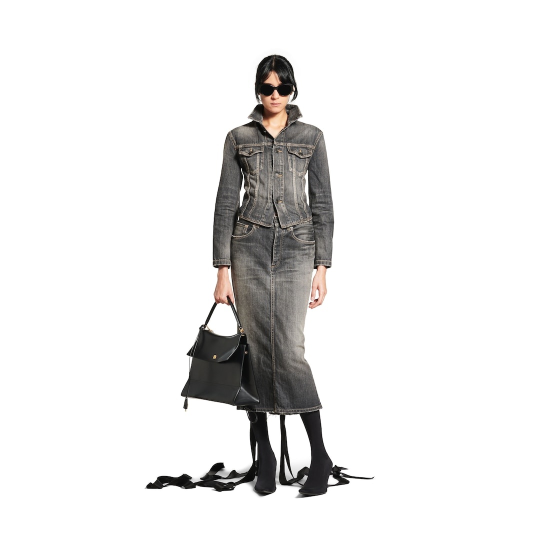 Women's Lace-up Jacket in Dark Grey - 3