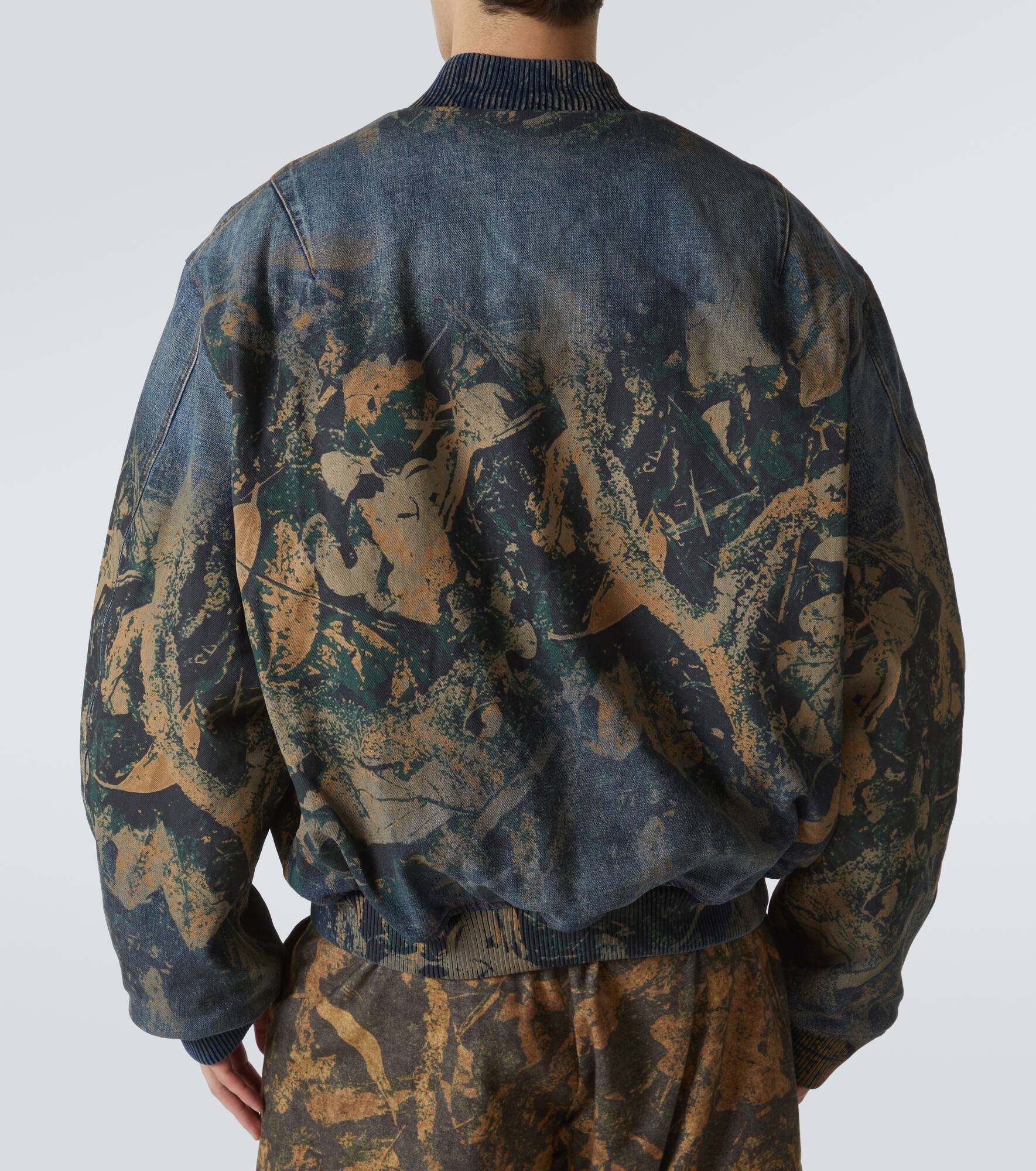 Printed denim bomber jacket - 4