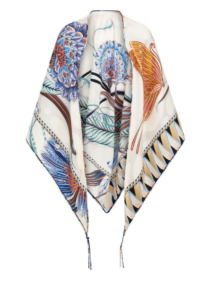 floral-print silk scarf 1