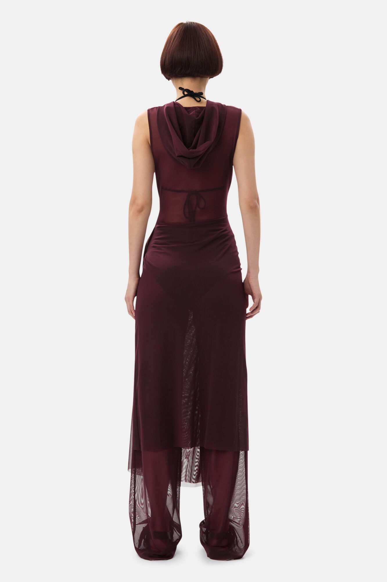 GANNI X PALOMA ELSESSER MESH STRAIGHT TROUSERS - 7