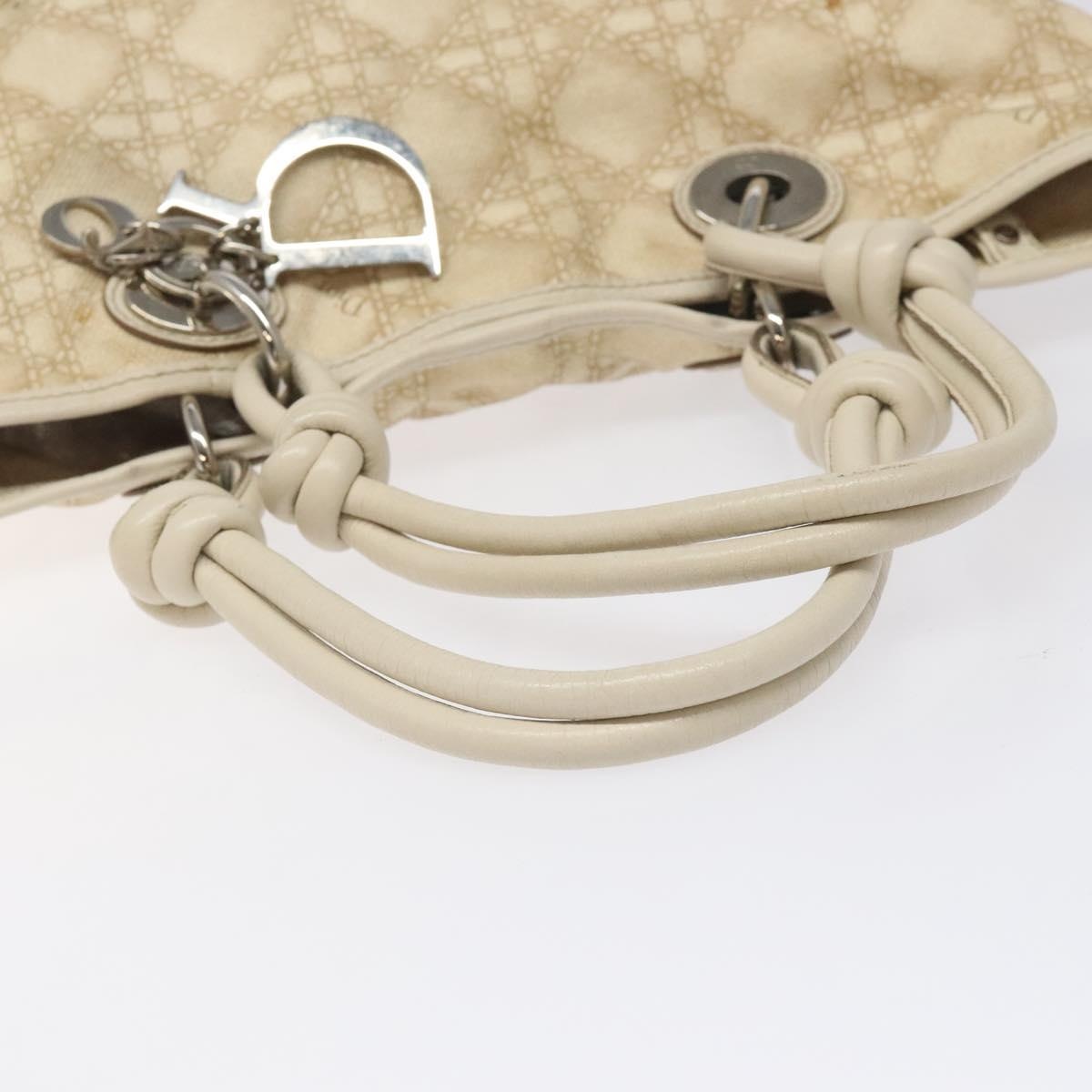 DIOR Canage Hand Bag Coated Canvas Beige Silver - 7
