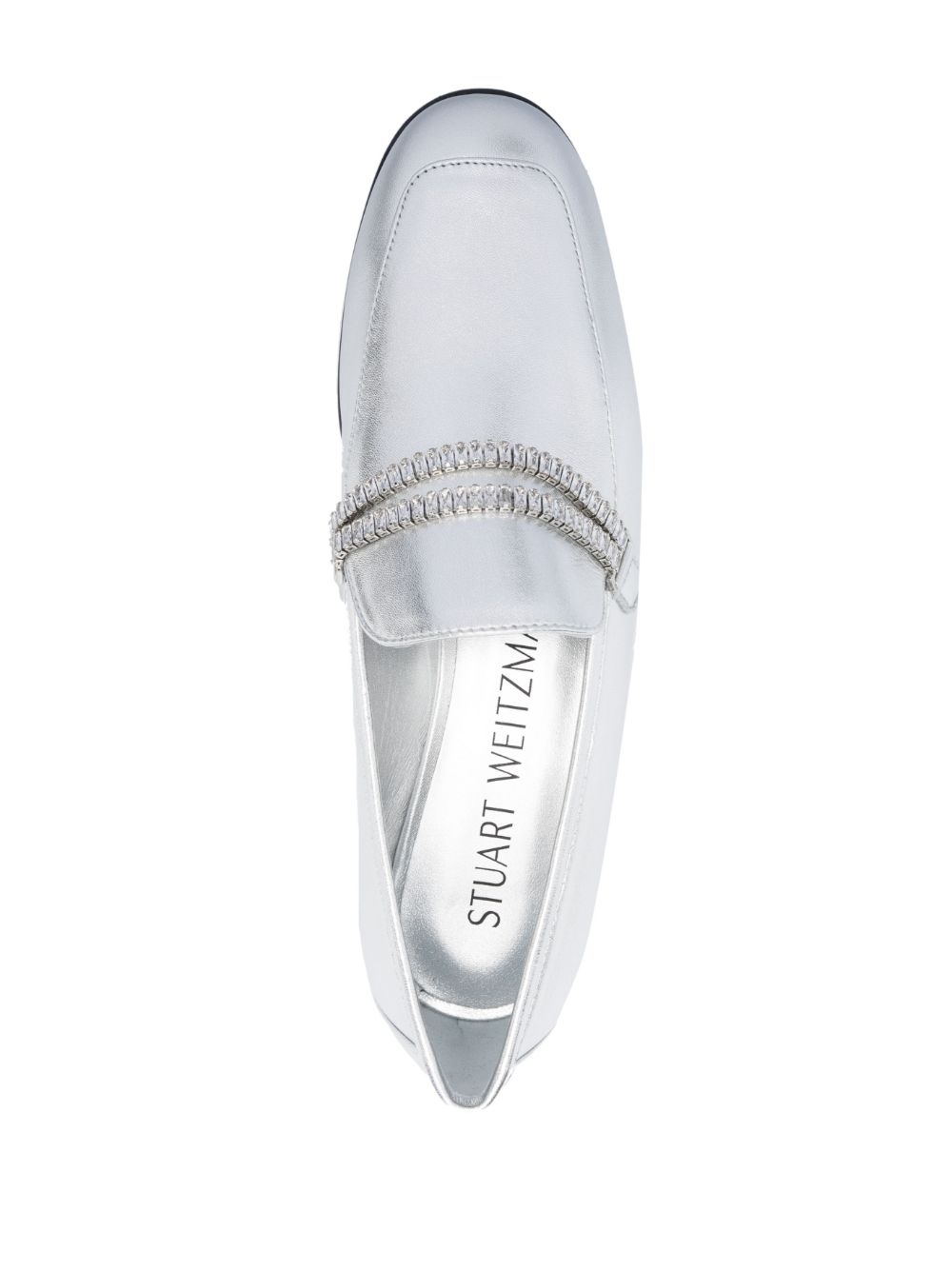 crystal embellished loafers - 4