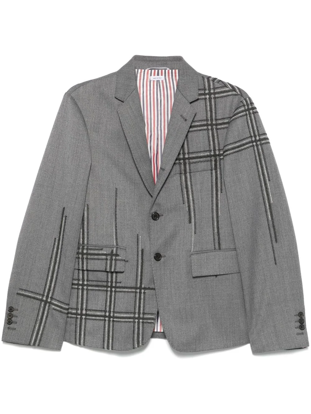 deconstructed blanket-stitch blazer - 1