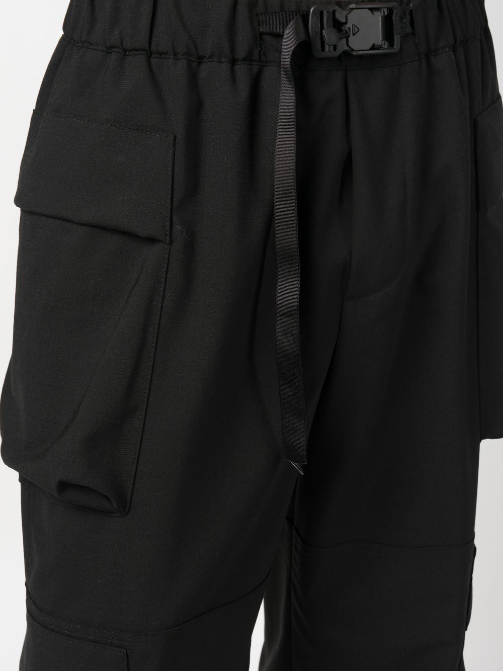 buckle-fastening belted cargo trousers - 5