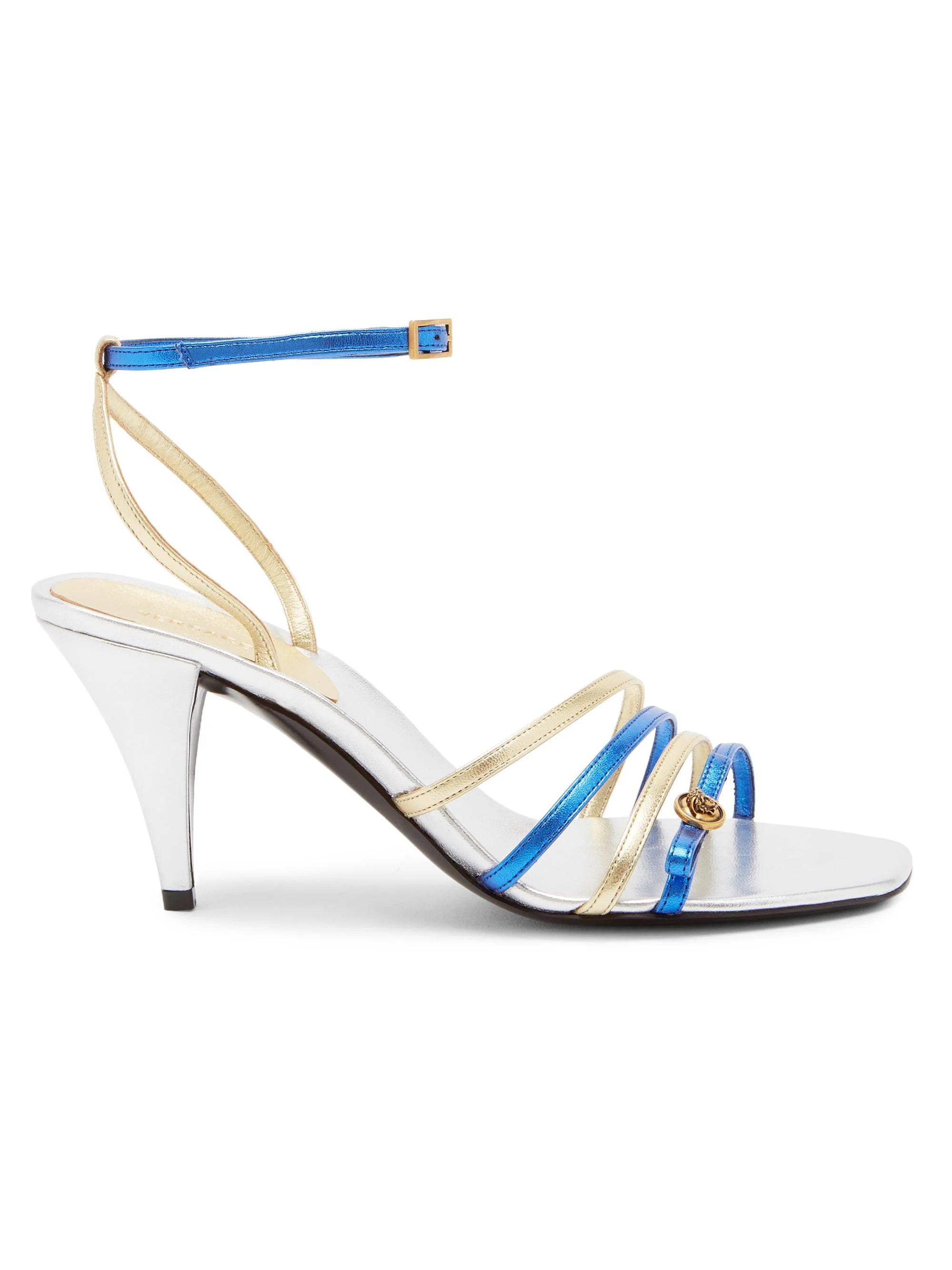 Women's 80MM Leather Sandals - Silver Palladium - 1
