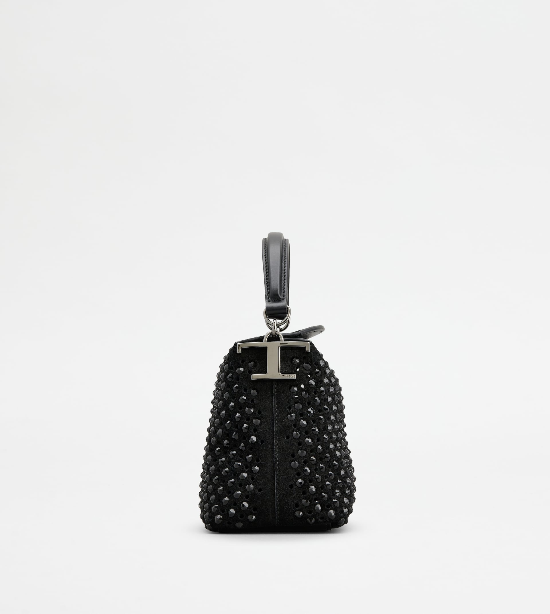 TOD'S T CASE TOTE MESSENGER BAG IN SUEDE MICRO - BLACK - 2
