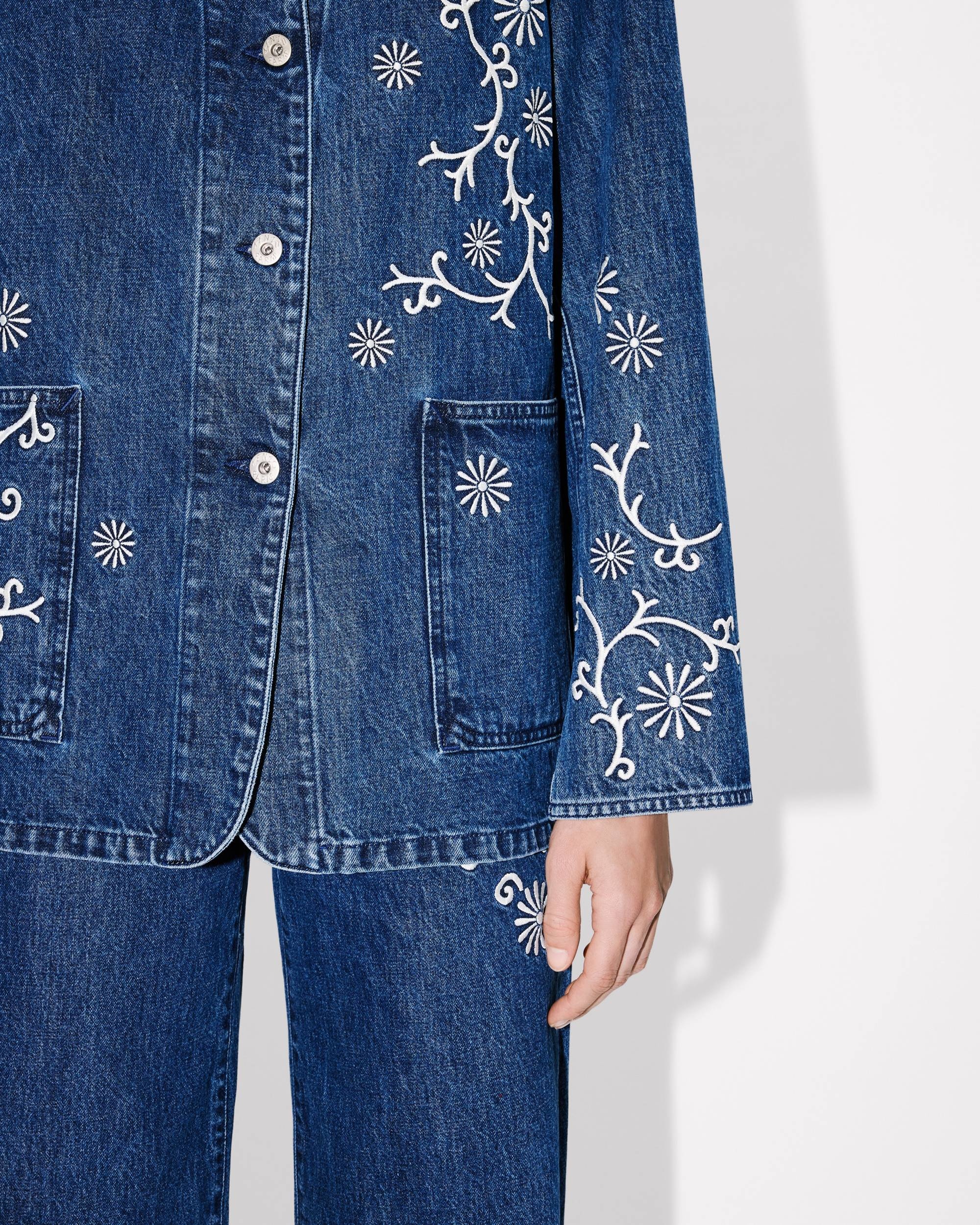 'KENZO Marguerite' embroidered workwear jacket in japanese denim - 8