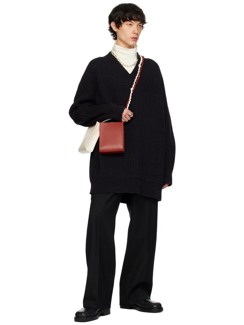 Jil Sander Black V-Neck Sweater outlook