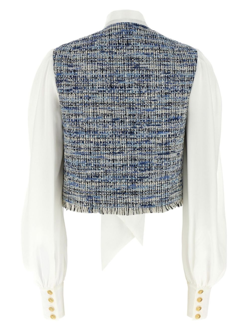 tweed-panel blouse - 2
