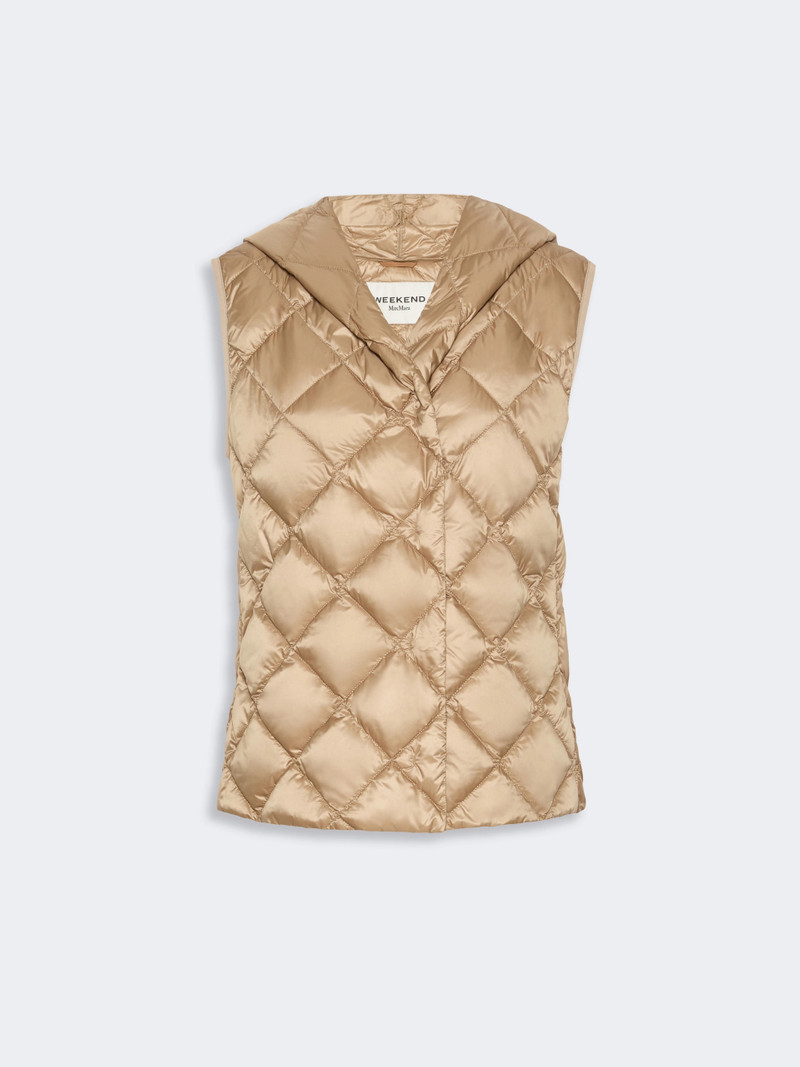 GIOCHI Water-repellent plain-weave fabric padded gilet - CAMEL 1