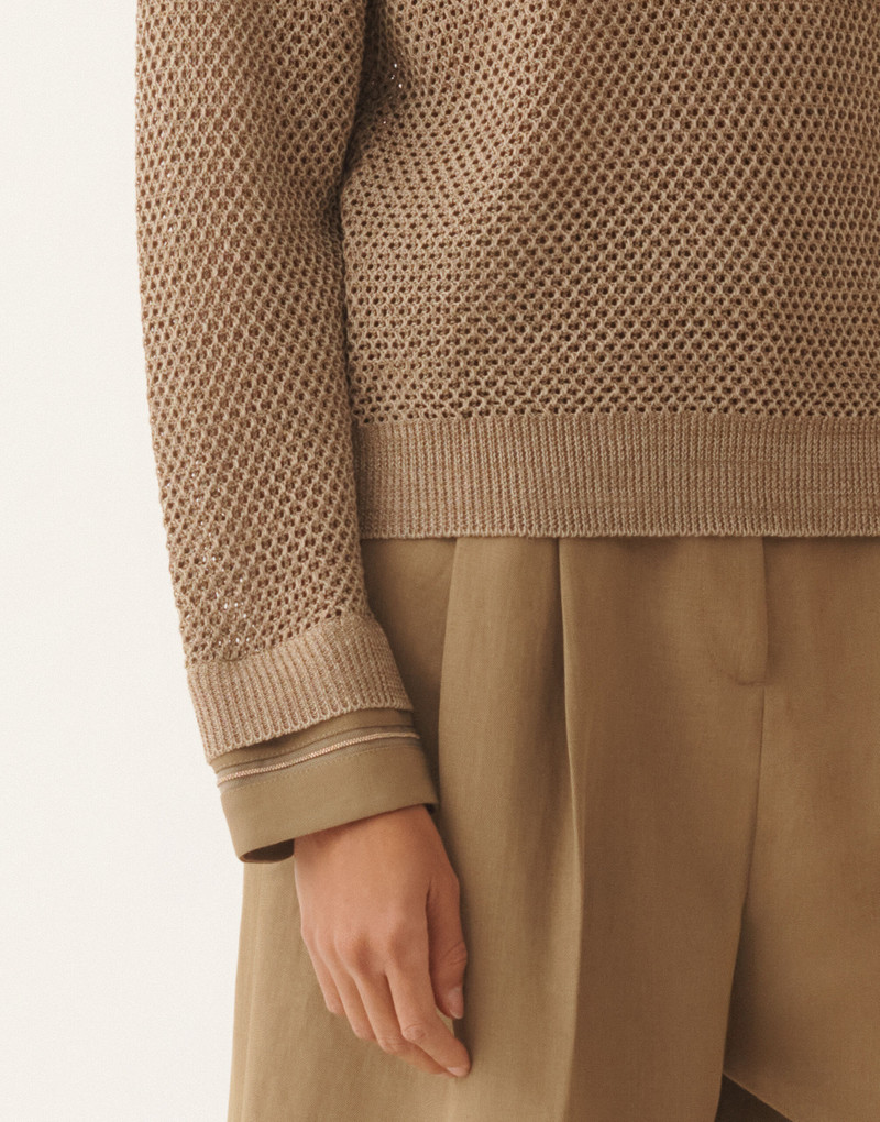 Sweater in organic cotton with lustrous viscose 5