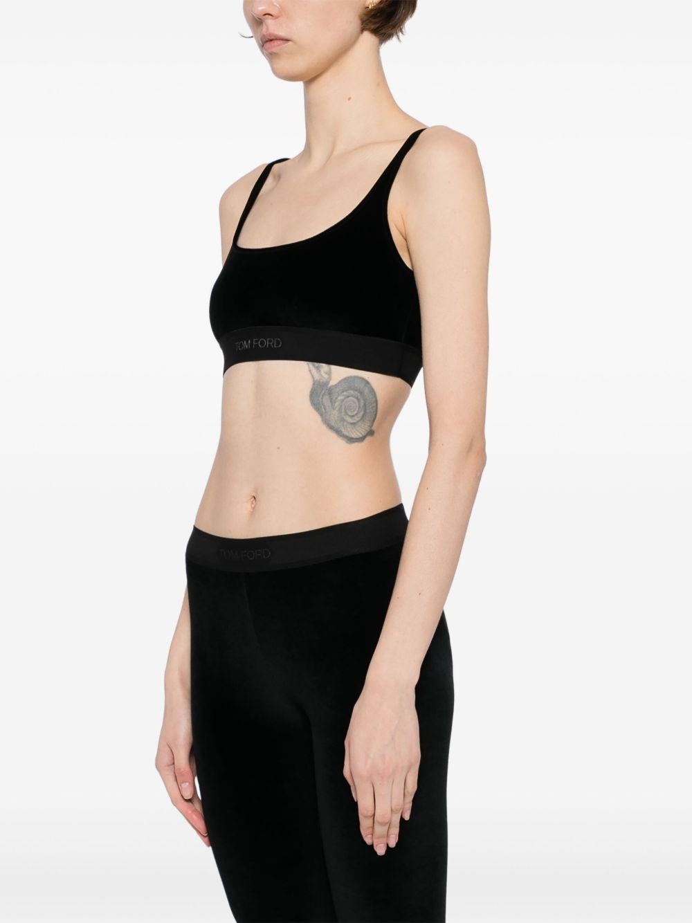 velvet cropped top - 3