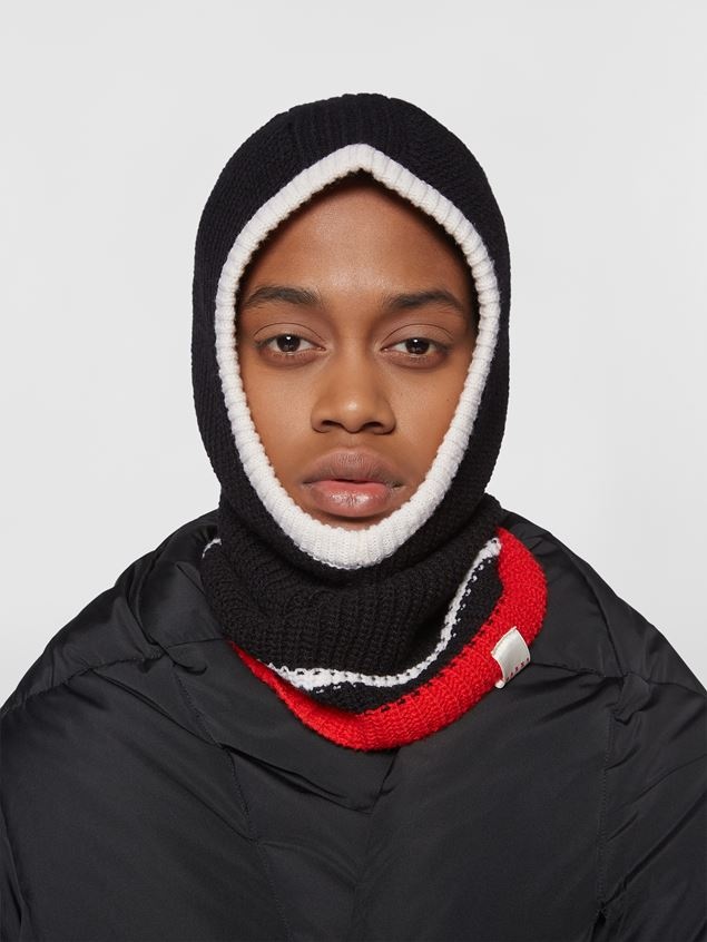 BLACK VIRGIN WOOL BALACLAVA - 2