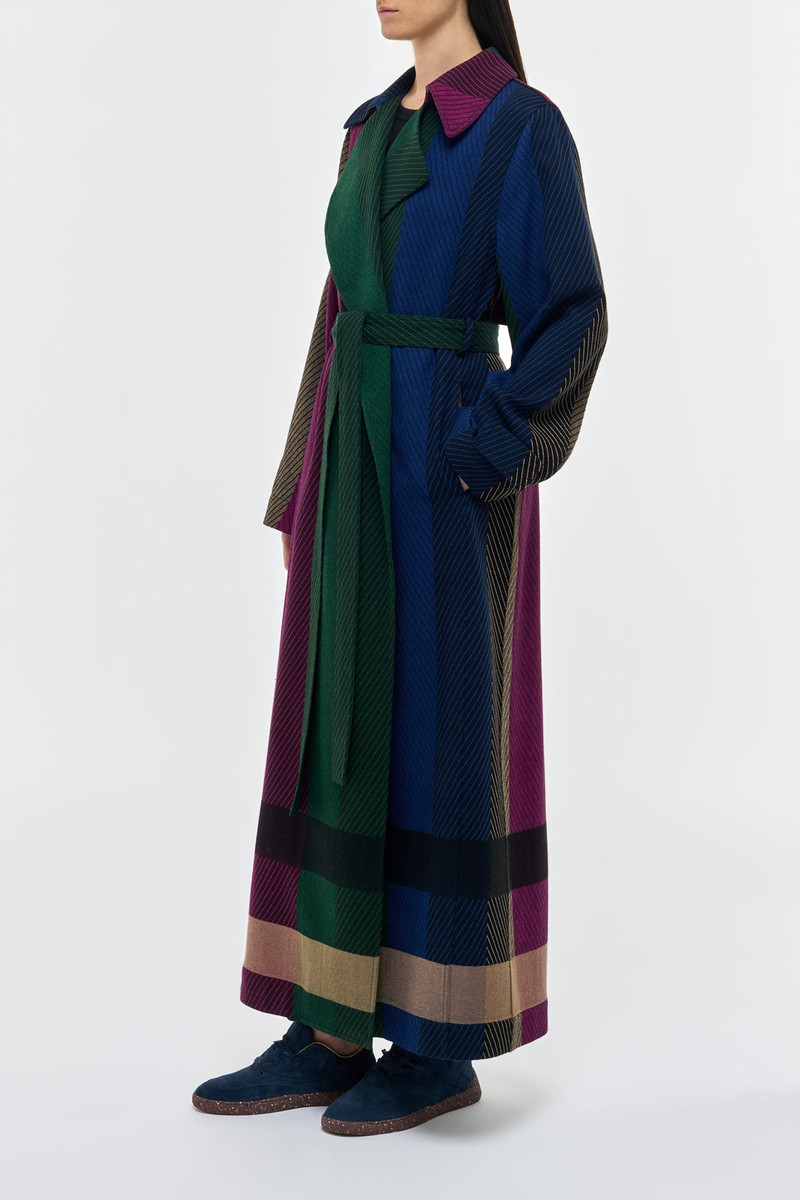 Lyra Trench Coat in Multi Cashmere 4