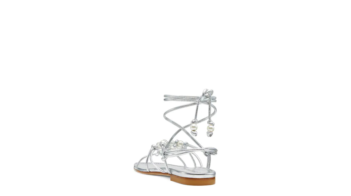 PEARL KNOT LACE-UP SANDAL - 4