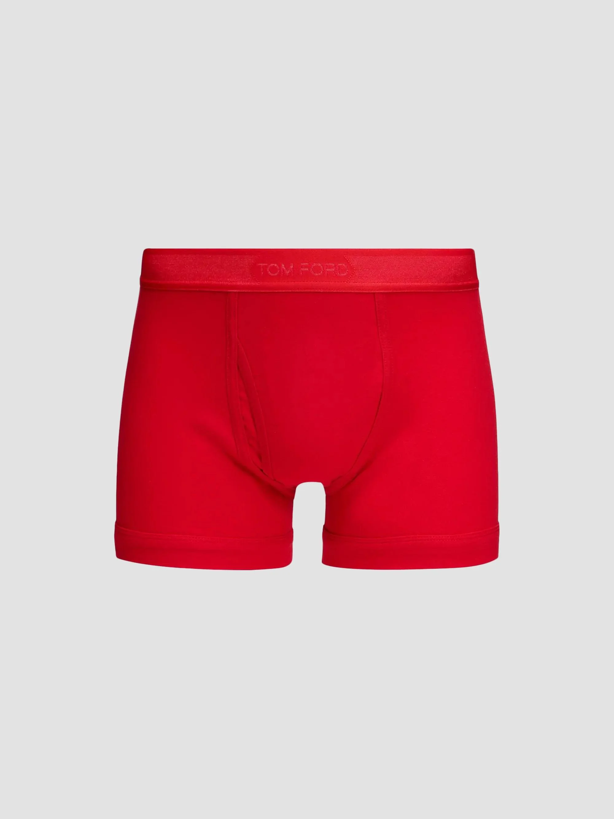 Men's Stretch-Cotton Jersey Boxer Briefs - Red - 1