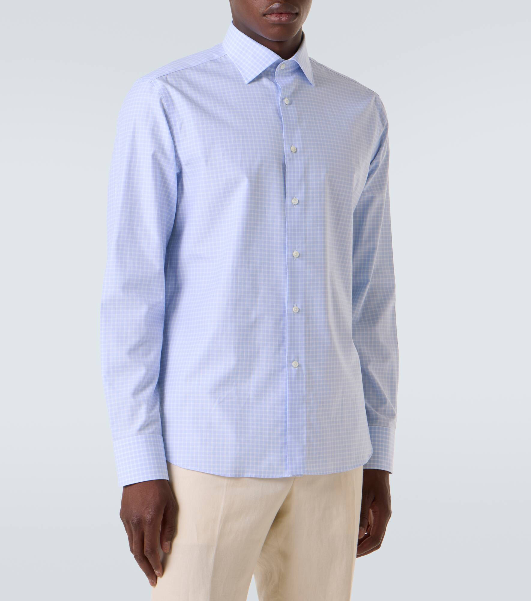 Checked cotton poplin shirt - 3