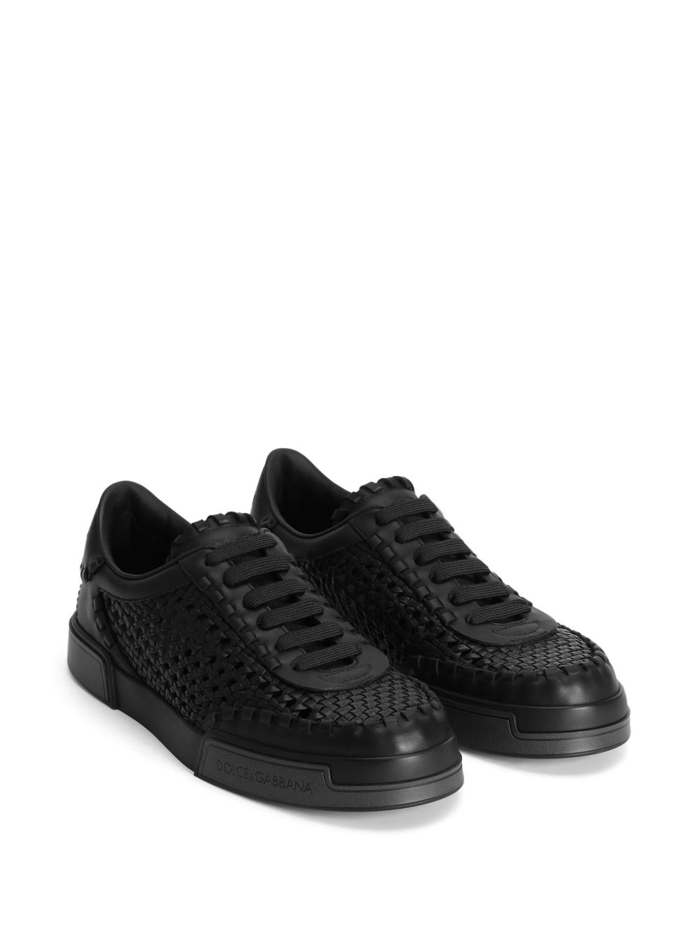 mesh-panelling leather sneakers - 2