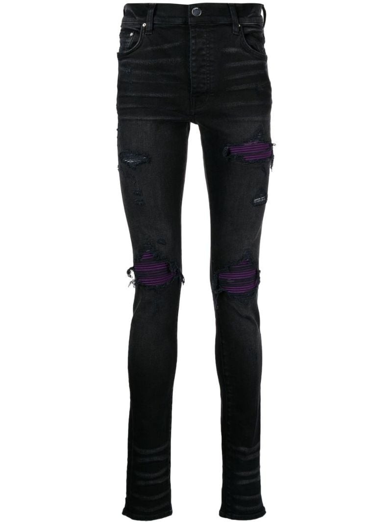 ripped-detail skinny jeans - 1