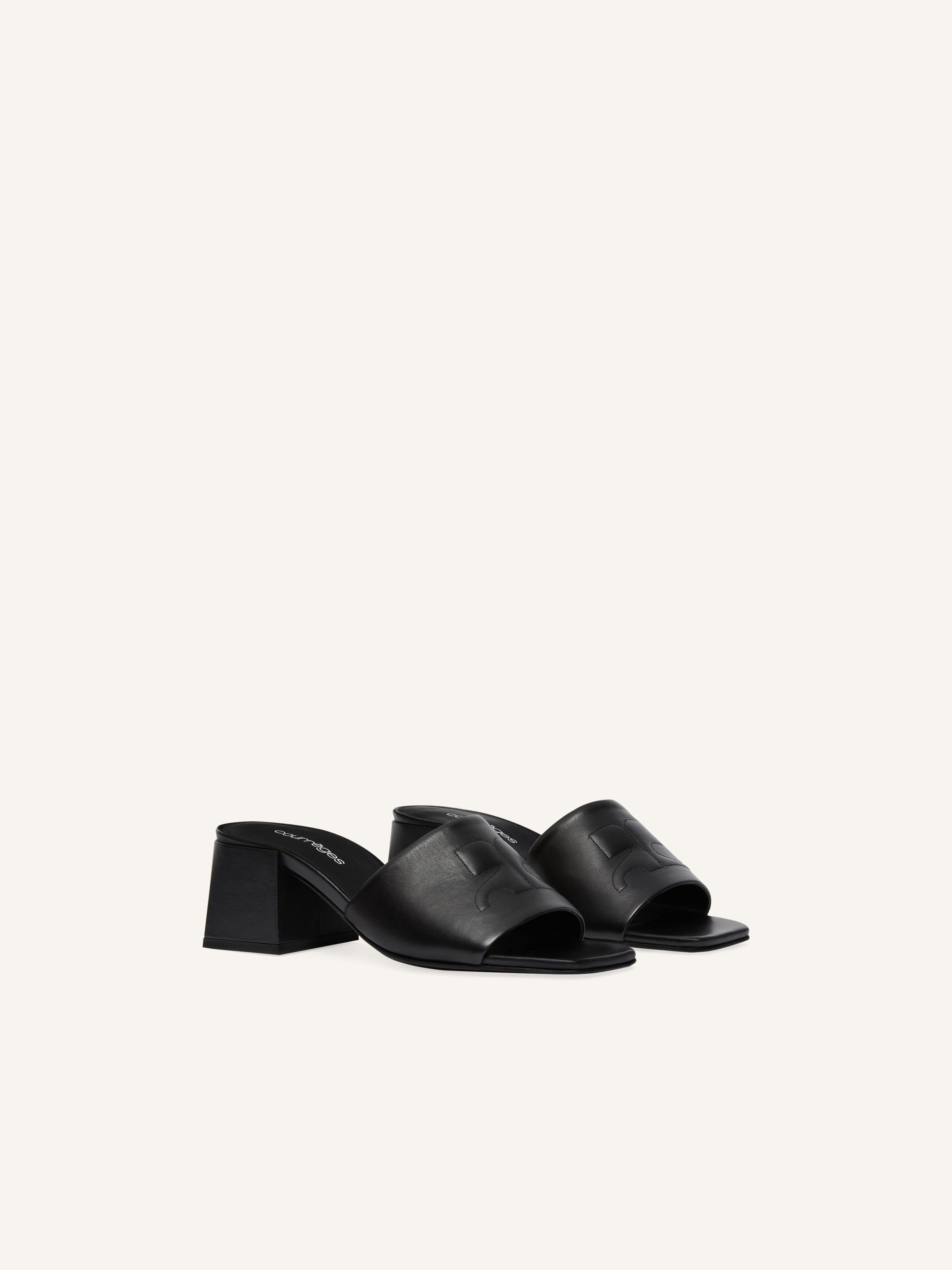 SHADOW LEATHER HEELED MULES - 2