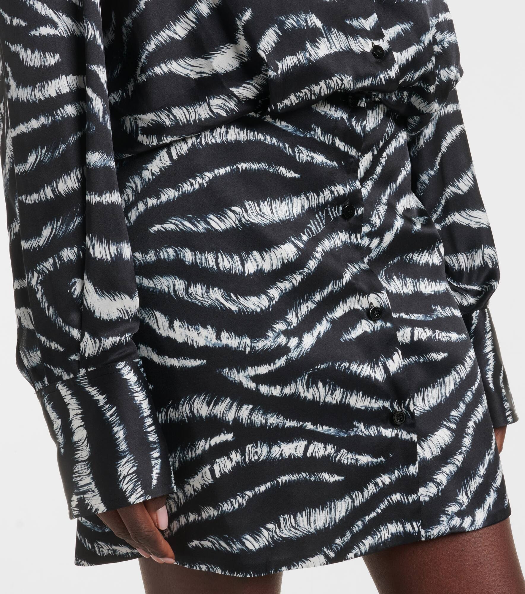 Silvye zebra-print satin shirt dress - 5
