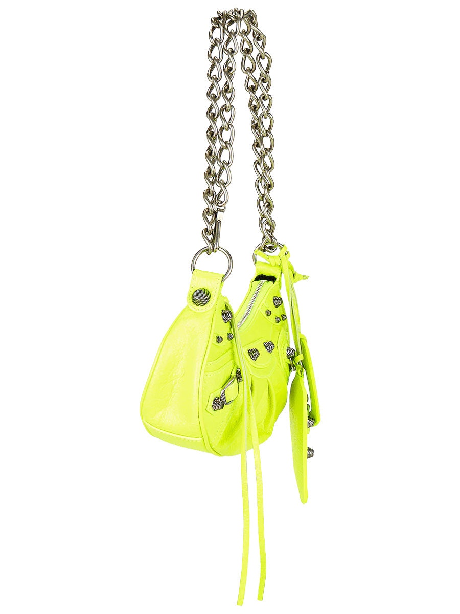 Le Cagole XS Shoulder Bag With Chain Metallized In Yellow - 3