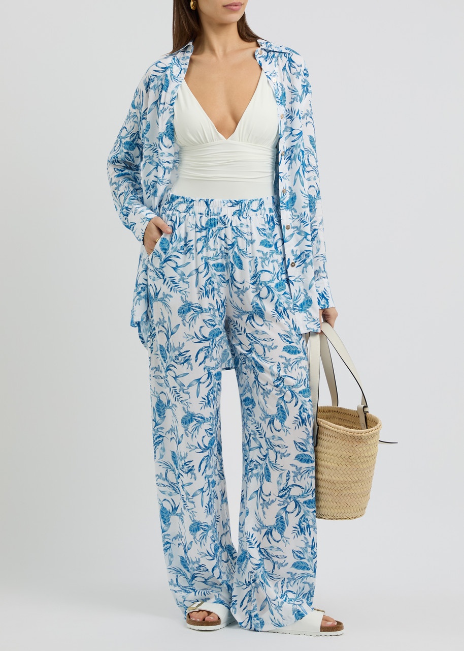 Melissa Odabash Olivia Floral-print Wide-leg Trousers - 4
