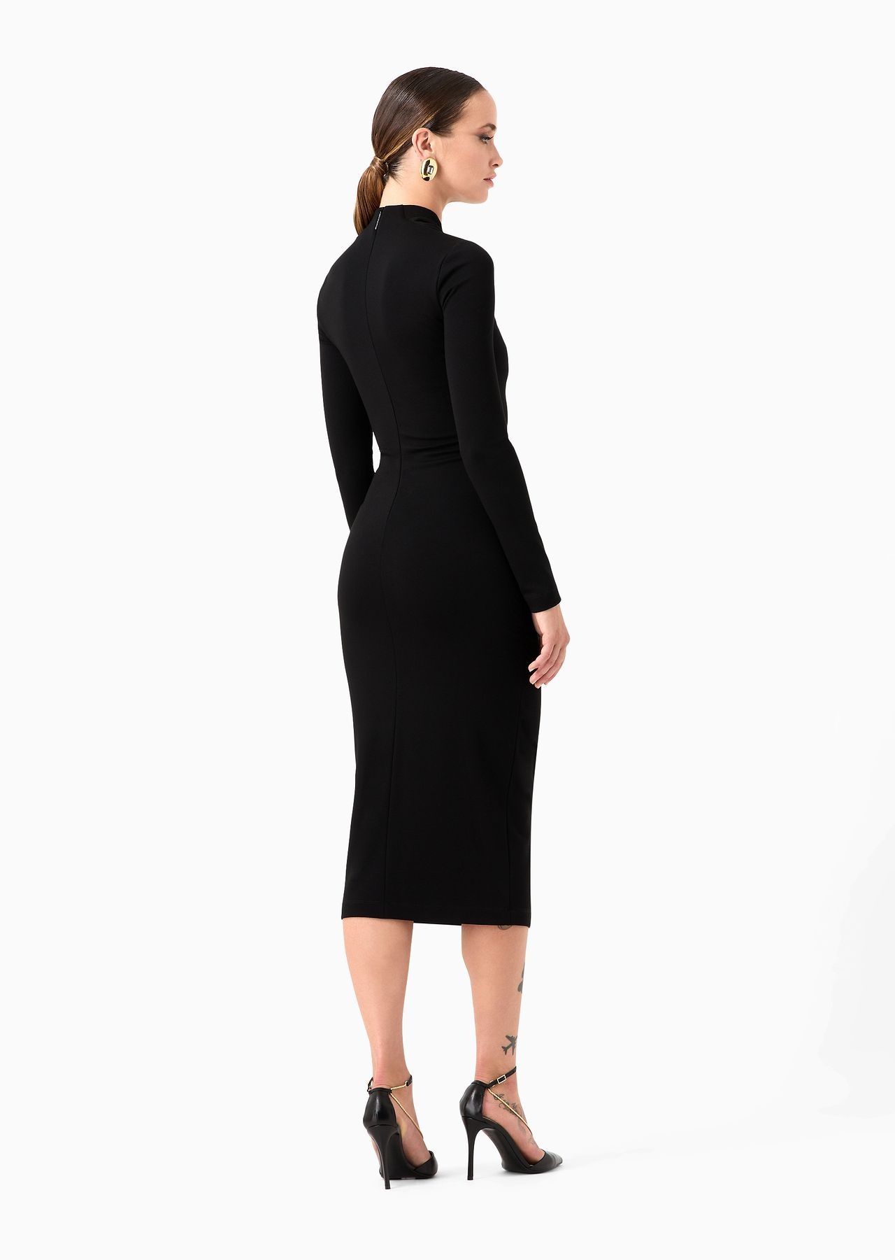 ASV viscose-blend Milano-stitch midi dress - 3
